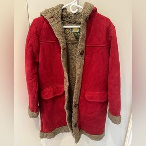 Cabela’s Women’s long red coat, size medium